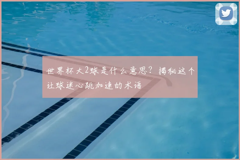世界杯大2球是什么意思？揭秘这个让球迷心跳加速的术语